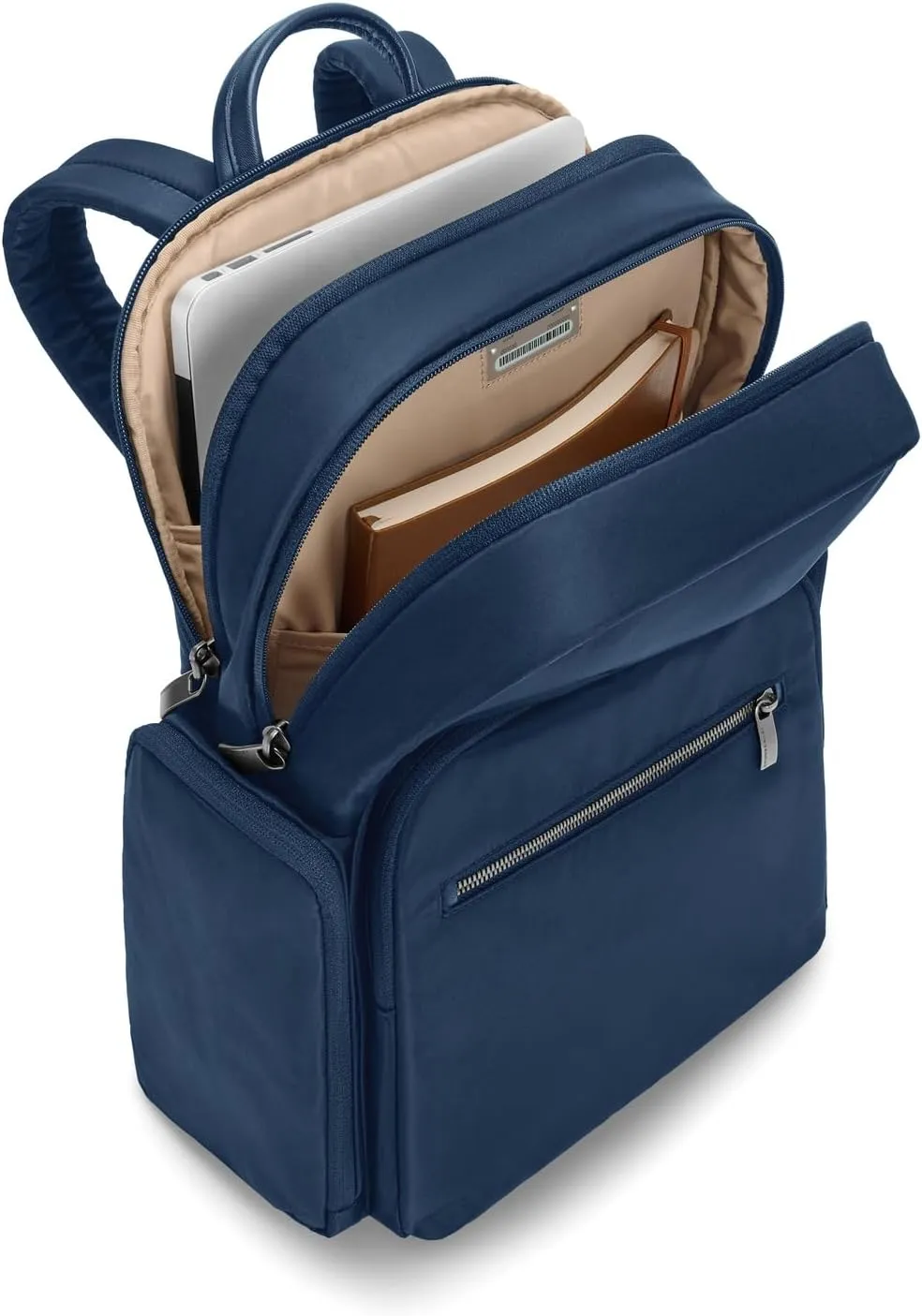 Briggs & Riley Medium Backpack for Women & Men - Daypack for Work, Personal Item Travel Bag, Carry On Size, Lightweight & Durable, Padded Straps, Fits 15" Laptop - Rhapsody Collection, Navy