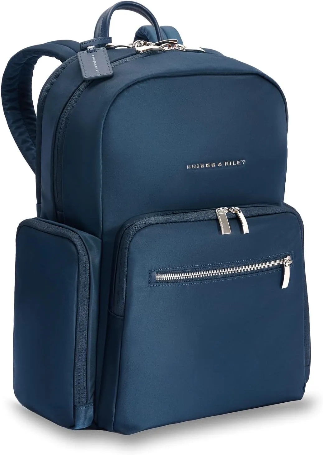 Briggs & Riley Medium Backpack for Women & Men - Daypack for Work, Personal Item Travel Bag, Carry On Size, Lightweight & Durable, Padded Straps, Fits 15" Laptop - Rhapsody Collection, Navy