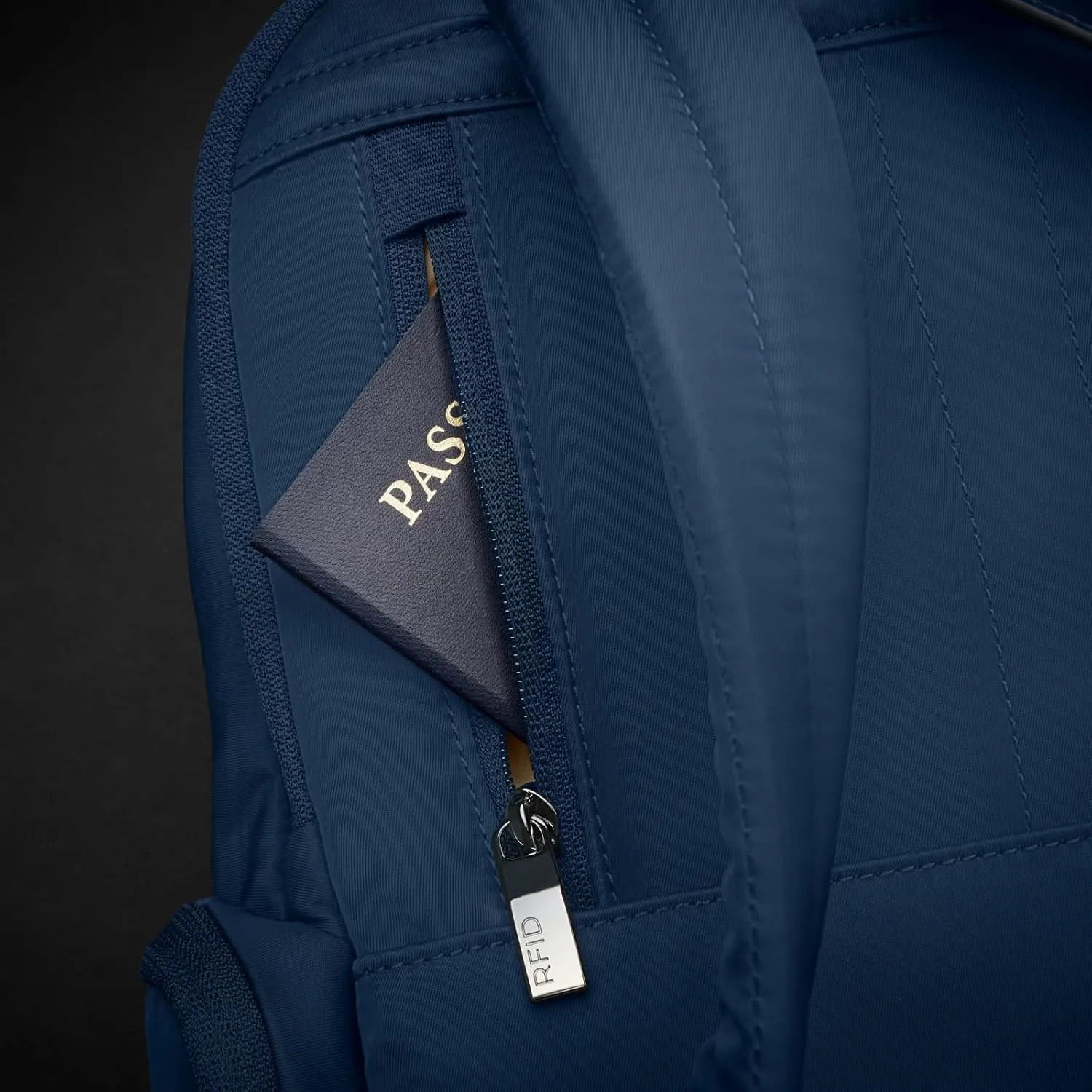 Briggs & Riley Medium Backpack for Women & Men - Daypack for Work, Personal Item Travel Bag, Carry On Size, Lightweight & Durable, Padded Straps, Fits 15" Laptop - Rhapsody Collection, Navy