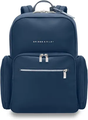 Briggs & Riley Medium Backpack for Women & Men - Daypack for Work, Personal Item Travel Bag, Carry On Size, Lightweight & Durable, Padded Straps, Fits 15" Laptop - Rhapsody Collection, Navy