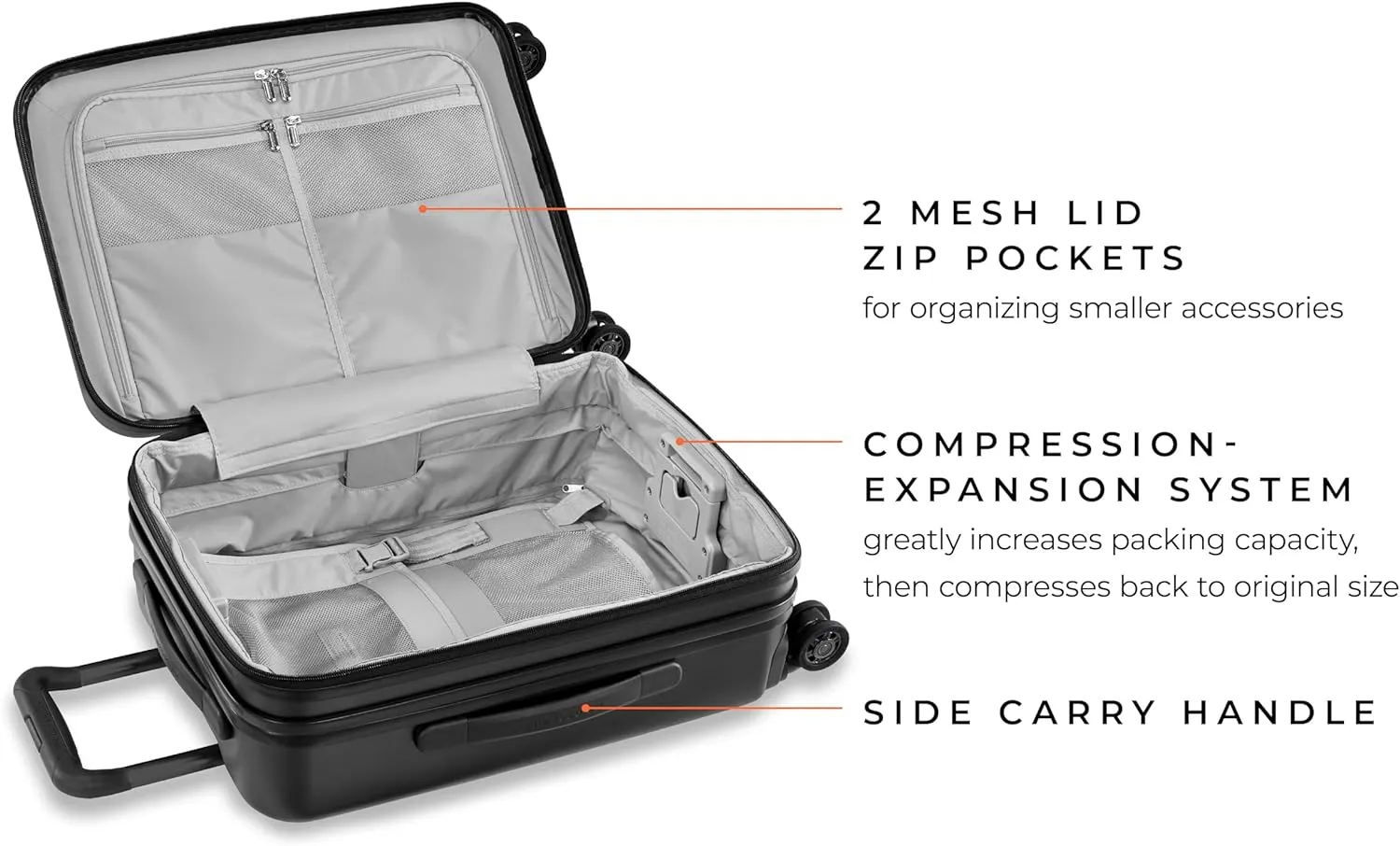 Briggs & Riley Sympatico Hardside International Spinner Luggage, Matte Black, 21-Inch Carry-On