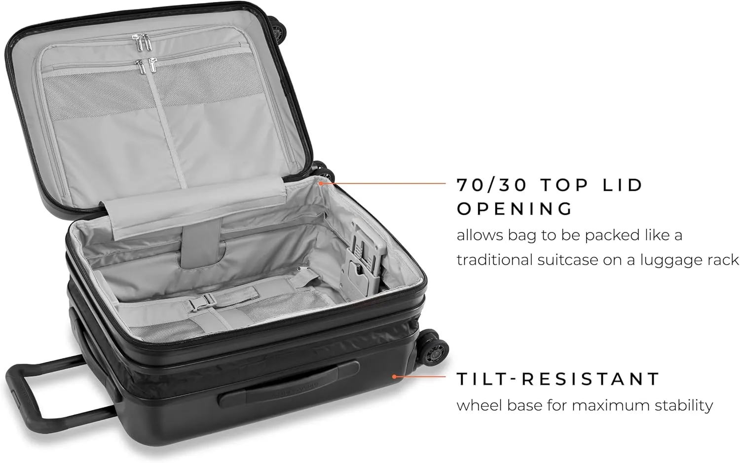 Briggs & Riley Sympatico Hardside International Spinner Luggage, Matte Black, 21-Inch Carry-On