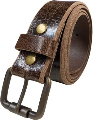 BS304 Genuine Full Grain Vintage Leather Belt Strap or Belt with Buckle_1-1/2"(38mm) wide