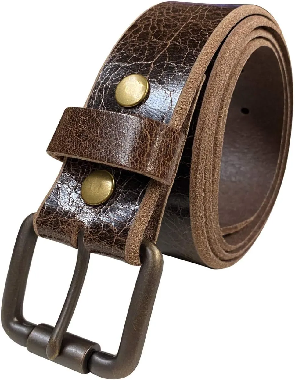 BS304 Genuine Full Grain Vintage Leather Belt Strap or Belt with Buckle_1-1/2"(38mm) wide