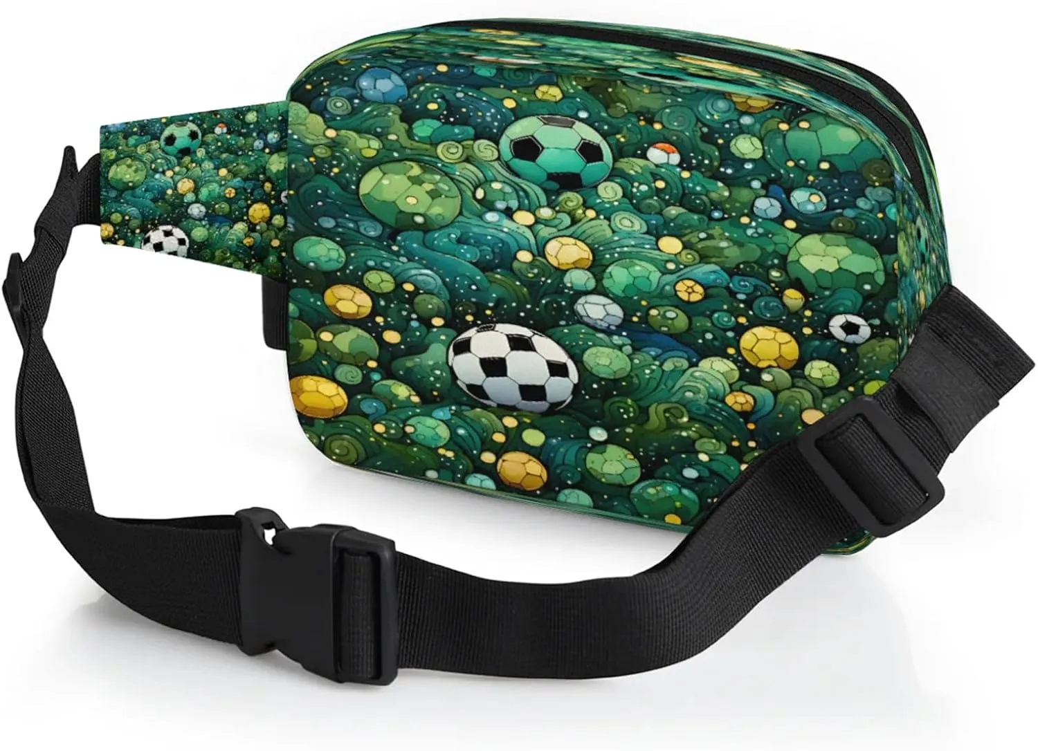 Bubble Ballad Waterproof Unisex Square Fanny Pack, Adjustable Waist Bag with Pockets, Sturdy Lightweight Crossbody Bag for Travel, Running, Hiking (9x6.1x2.5 Inches)
