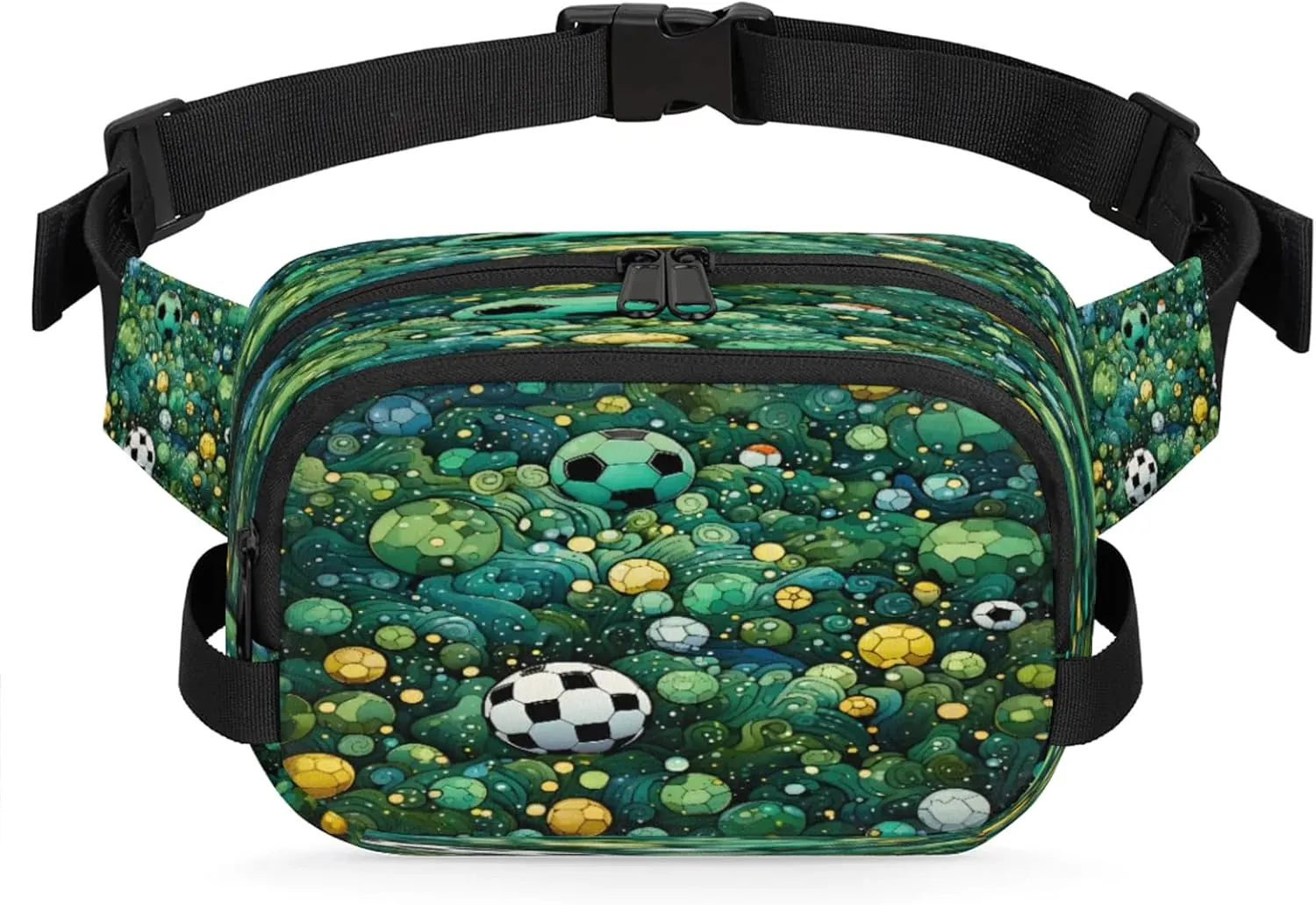 Bubble Ballad Waterproof Unisex Square Fanny Pack, Adjustable Waist Bag with Pockets, Sturdy Lightweight Crossbody Bag for Travel, Running, Hiking (9x6.1x2.5 Inches)