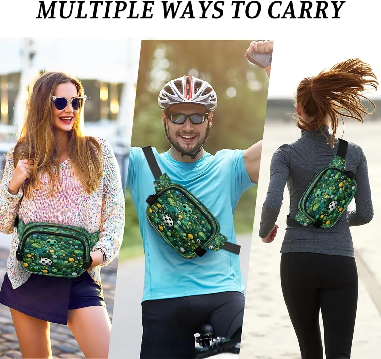 Bubble Ballad Waterproof Unisex Square Fanny Pack, Adjustable Waist Bag with Pockets, Sturdy Lightweight Crossbody Bag for Travel, Running, Hiking (9x6.1x2.5 Inches)