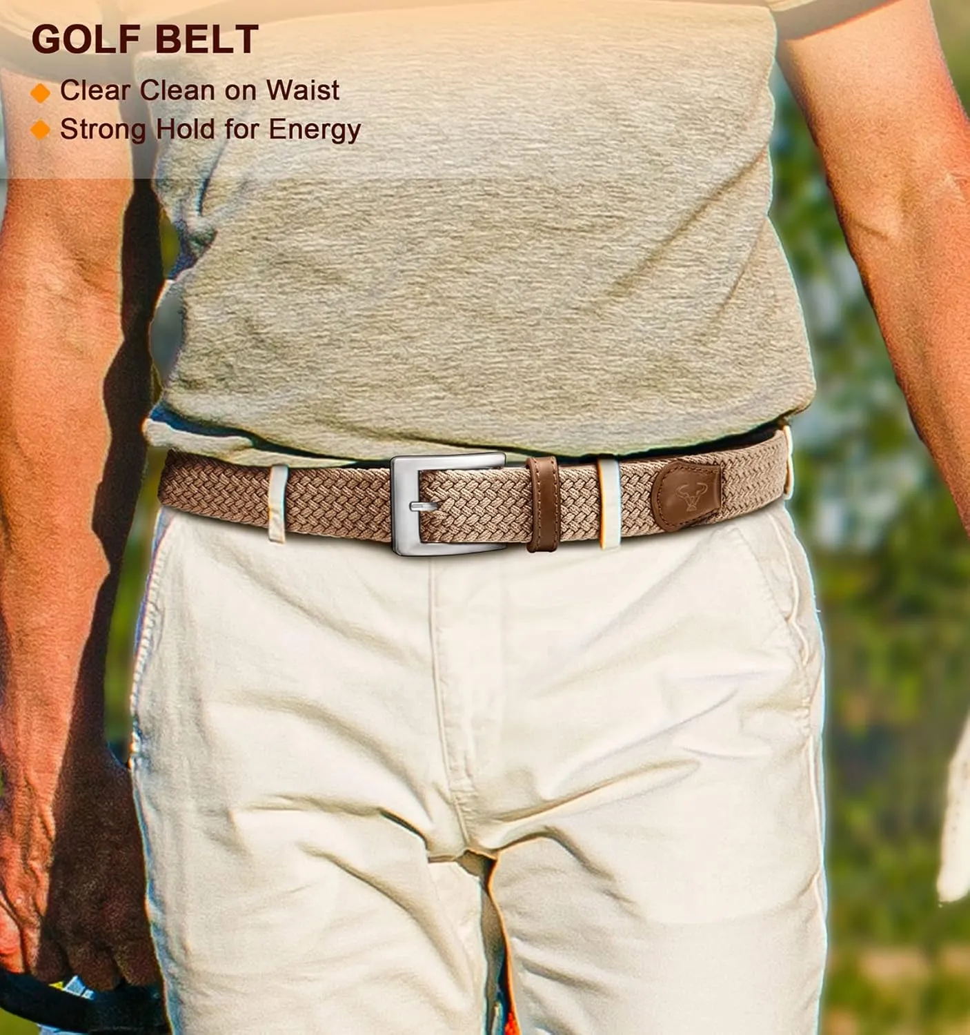 BULLIANT Belt for Men 2Pack,Mens Gift Stretch Braided Web Belt Elastic for Casual Golf Jeans,1 3/8"