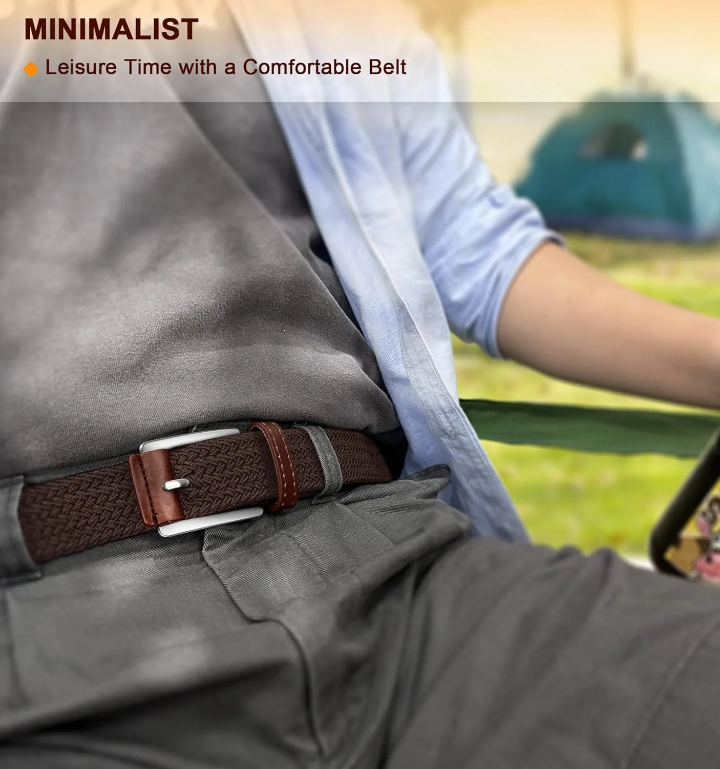 BULLIANT Belt for Men 2Pack,Mens Gift Stretch Braided Web Belt Elastic for Casual Golf Jeans,1 3/8"