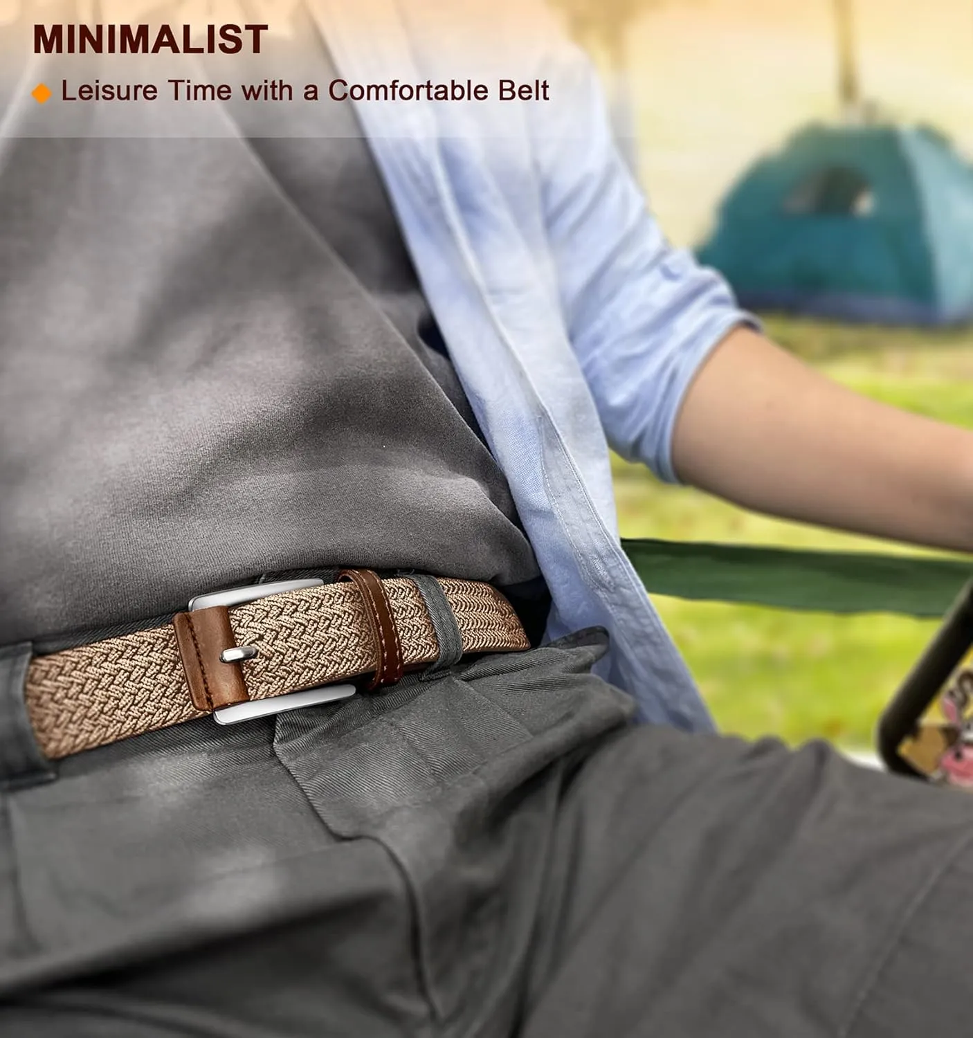 BULLIANT Belt for Men 2Pack,Mens Gift Stretch Braided Web Belt Elastic for Casual Golf Jeans,1 3/8"