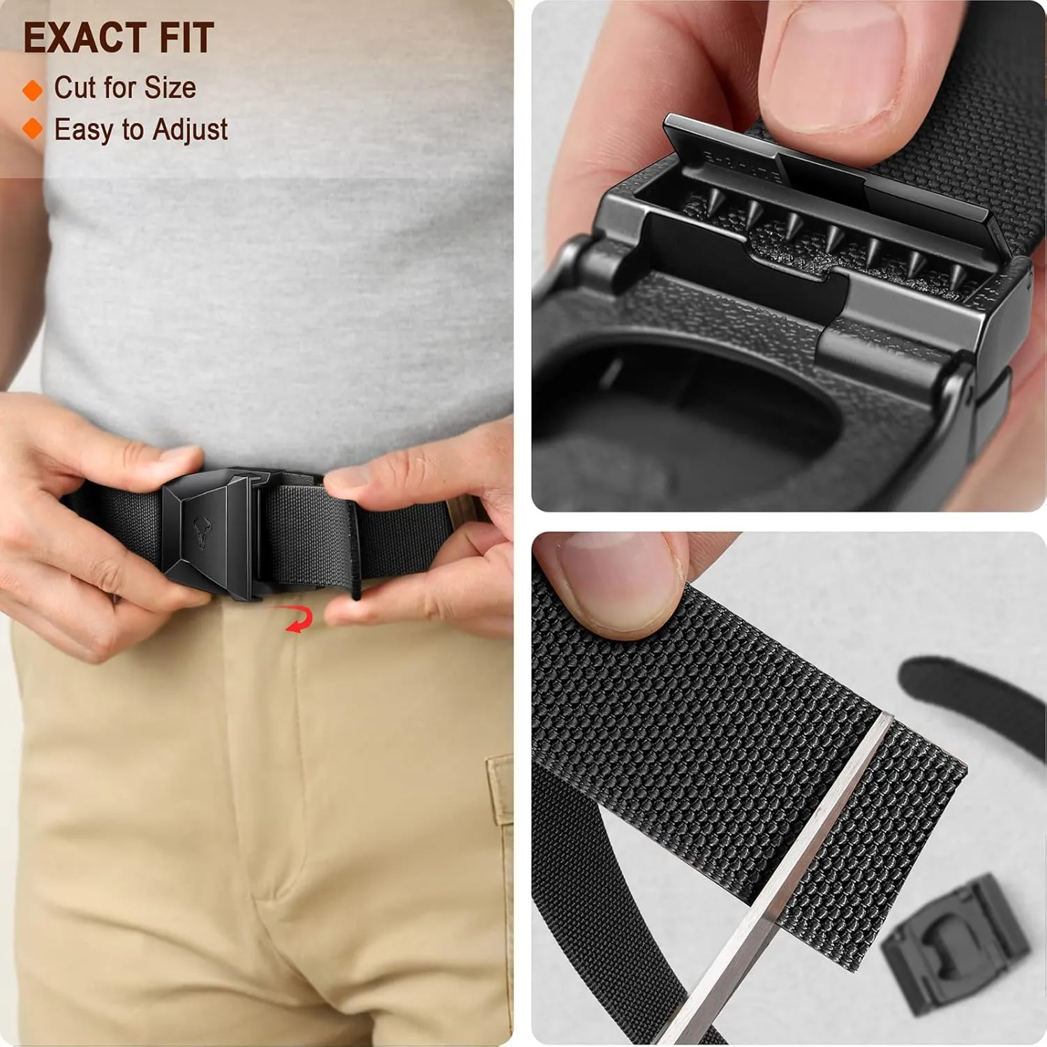 BULLIANT Men Belt 2 Pack,Nylon Web Holster Belt Stretch for Gift Men Outdoor Work Sports Hunting Hiking,Quick Release