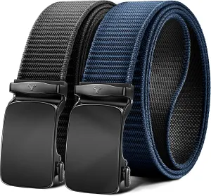 BULLIANT Men Belt-Reversible Ratchet Belt Stretchable for Gift Men Work Casual Golf 1 3/8"-Cut For Fit -2 In 1Belt