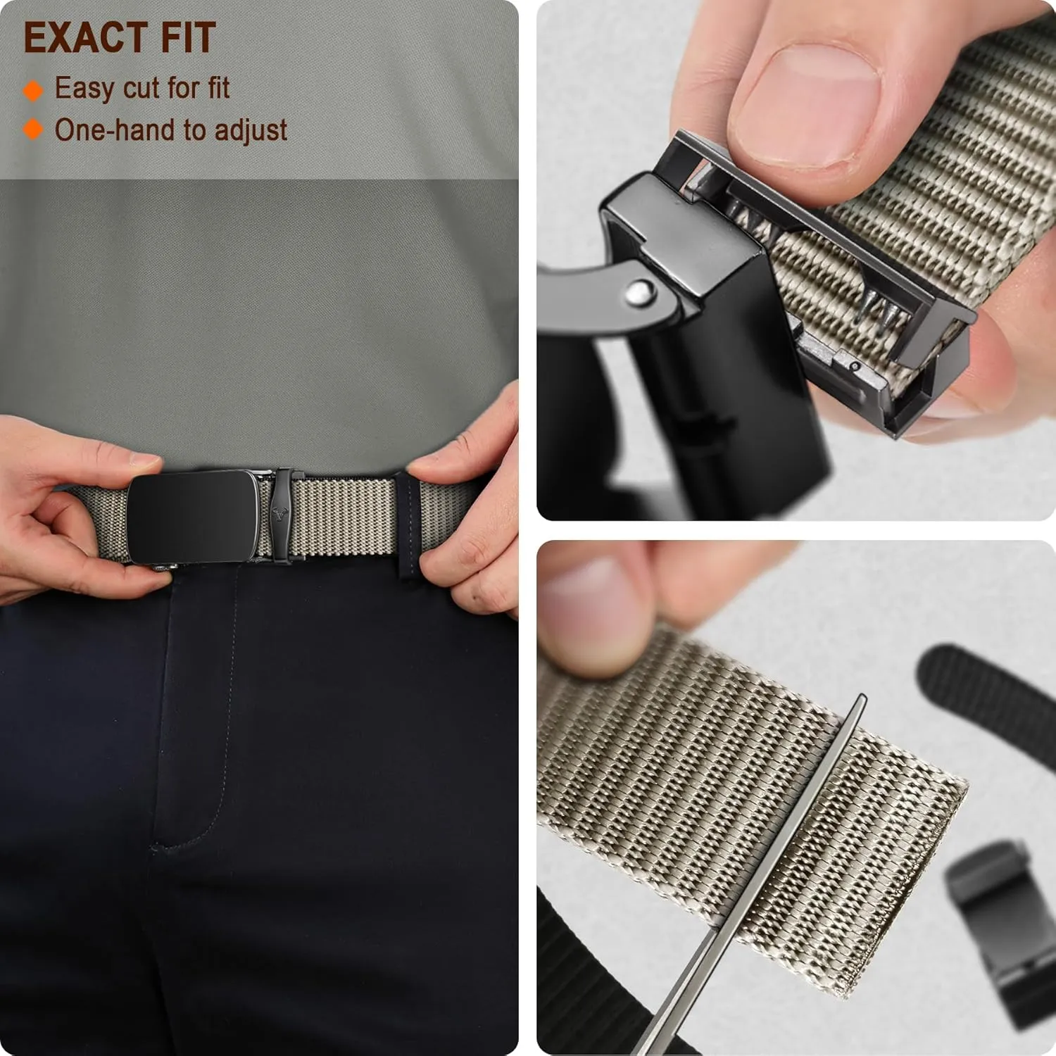 BULLIANT Men Belt-Reversible Ratchet Belt Stretchable for Gift Men Work Casual Golf 1 3/8"-Cut For Fit -2 In 1Belt