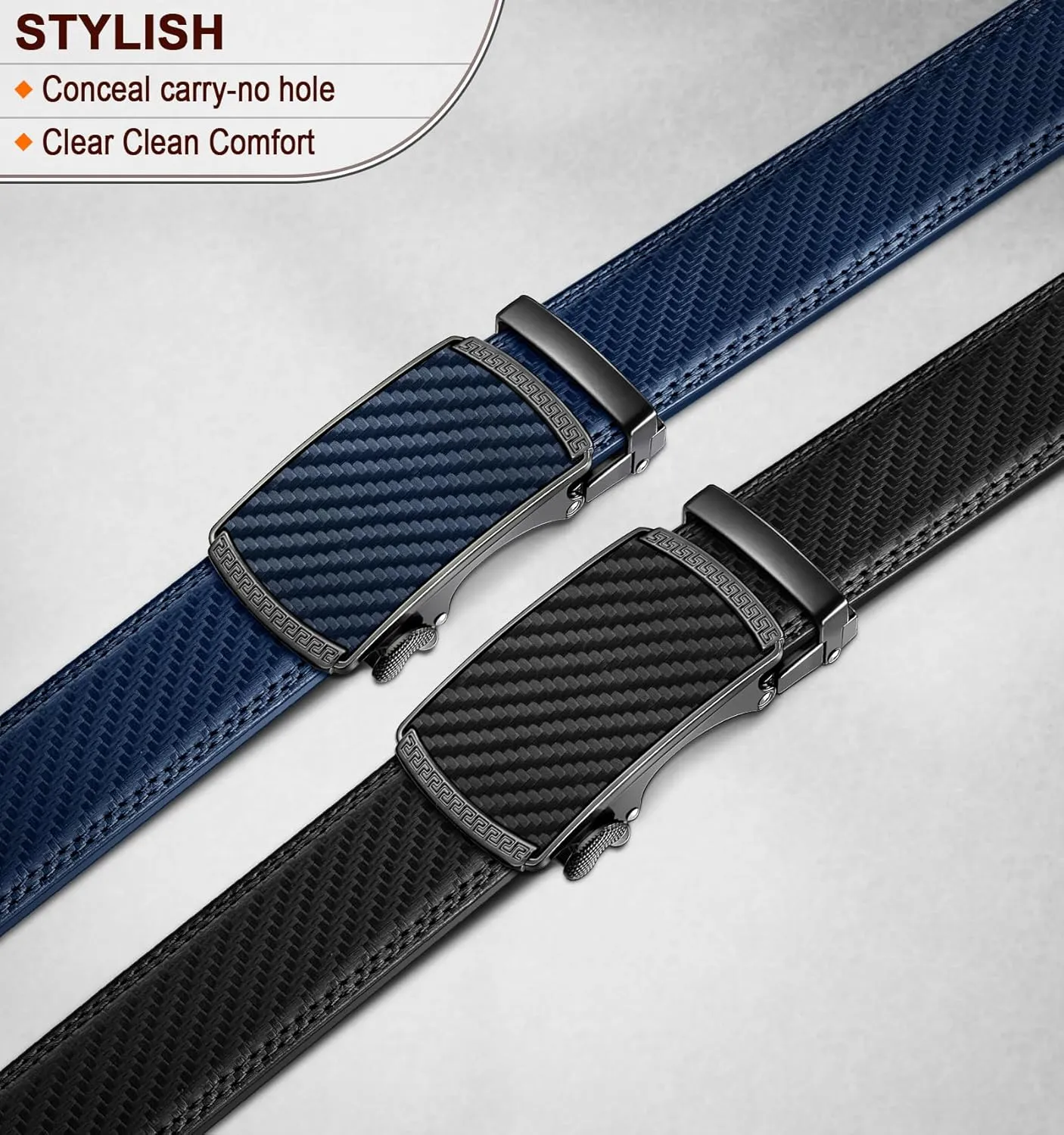 BULLIANT Men Belts 2 Pack,Ratchet Sliding Belt Adjustable For Gift Mens Dress Casual 1 3/8",Cut for Fit