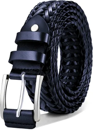 BULLIANT Mens Belts,Leather Woven Braided Belts for Gift Men Casual Jeans Golf
