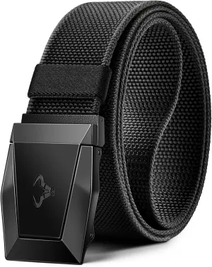 BULLIANT Tactical Belt for Men, Men Stretch Nylon Web Gift Belt 1.5"-Hiking Rigger Military Work-Quick Release