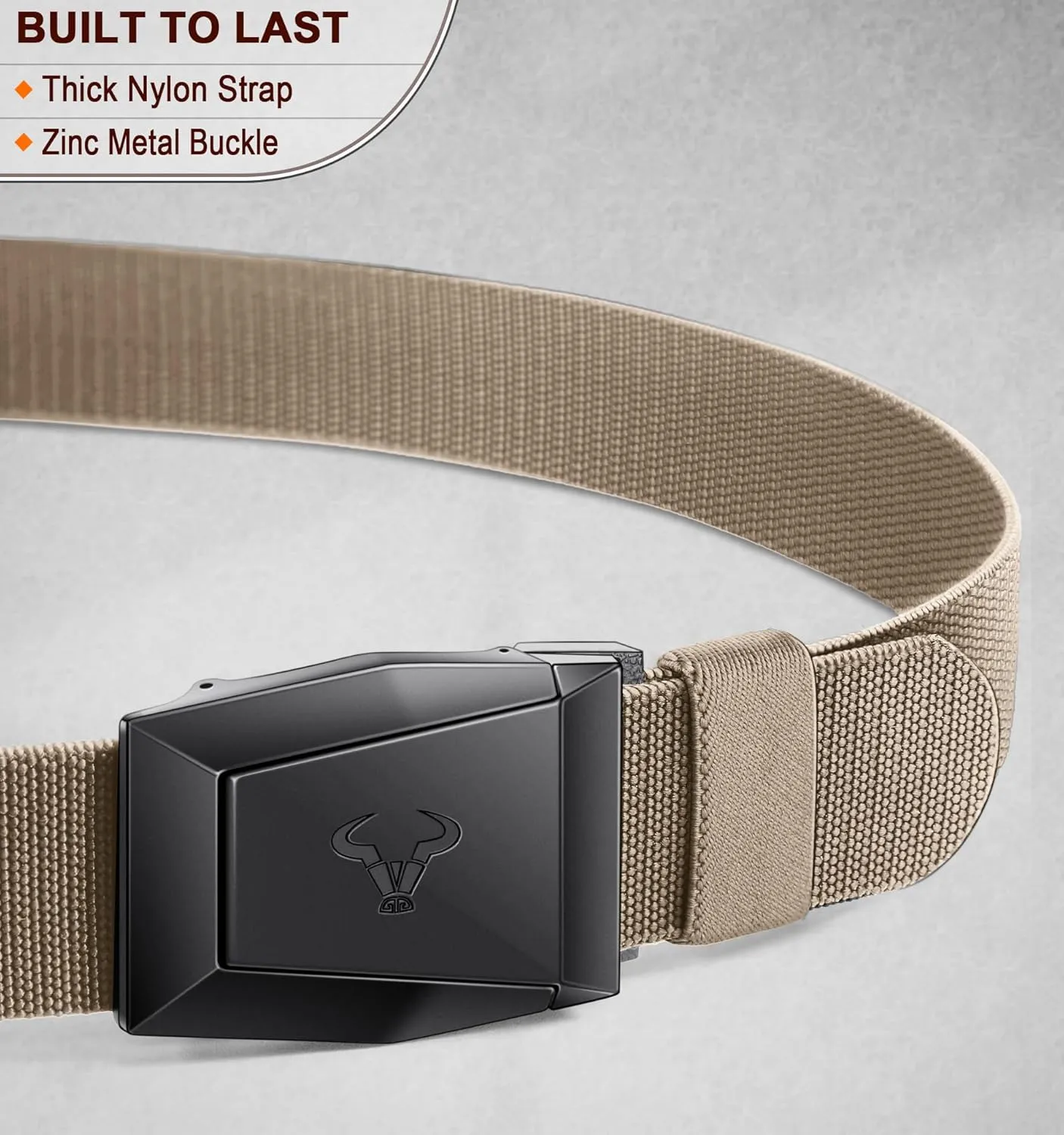 BULLIANT Tactical Belt for Men, Men Stretch Nylon Web Gift Belt 1.5"-Hiking Rigger Military Work-Quick Release
