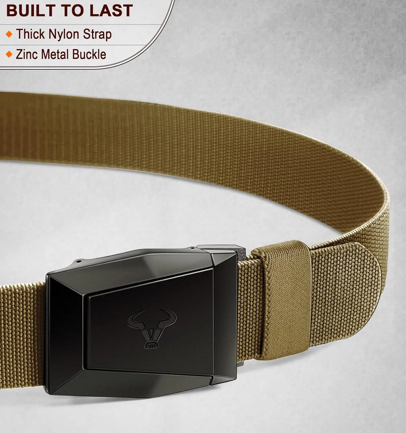 BULLIANT Tactical Belt for Men, Men Stretch Nylon Web Gift Belt 1.5"-Hiking Rigger Military Work-Quick Release