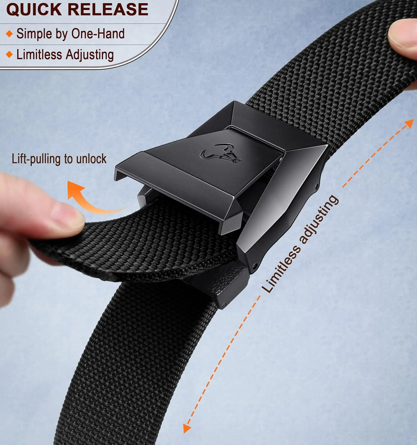 BULLIANT Tactical Belt for Men, Men Stretch Nylon Web Gift Belt 1.5"-Hiking Rigger Military Work-Quick Release