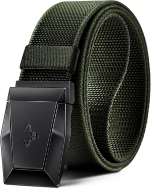BULLIANT Tactical Belt for Men, Men Stretch Nylon Web Gift Belt 1.5"-Hiking Rigger Military Work-Quick Release