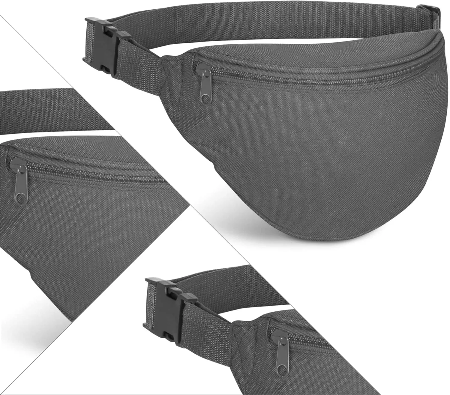 BuyAgain Fanny Pack, Unisex 2 Zipper Quick Release Buckle Travel Sport Running Waist Fanny Pack For Women Men