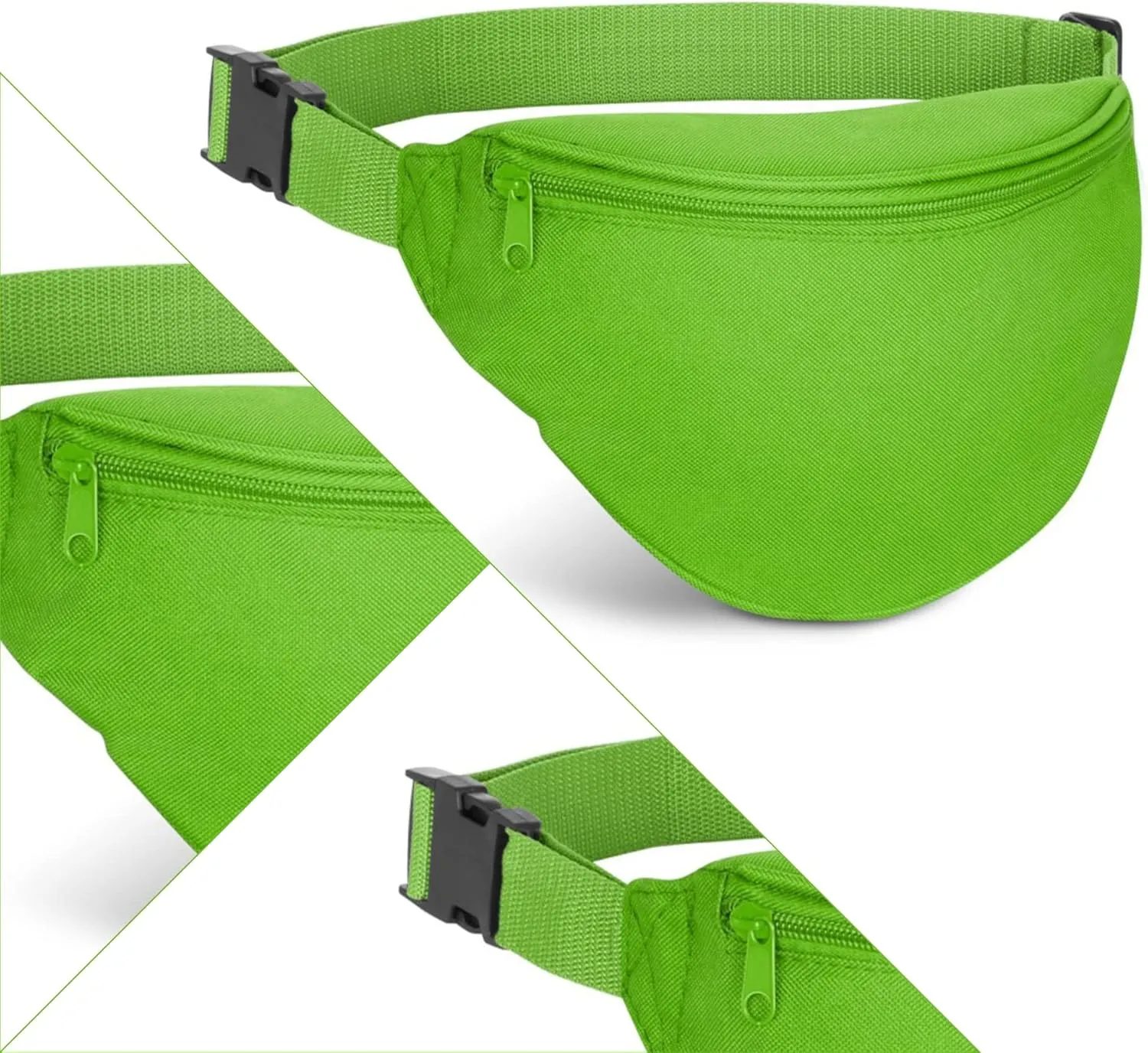 BuyAgain Fanny Pack, Unisex 2 Zipper Quick Release Buckle Travel Sport Running Waist Fanny Pack For Women Men