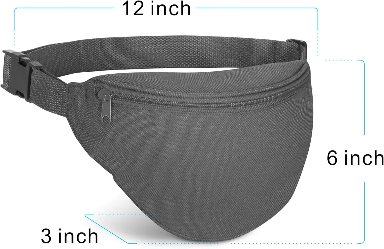 BuyAgain Fanny Pack, Unisex 2 Zipper Quick Release Buckle Travel Sport Running Waist Fanny Pack For Women Men