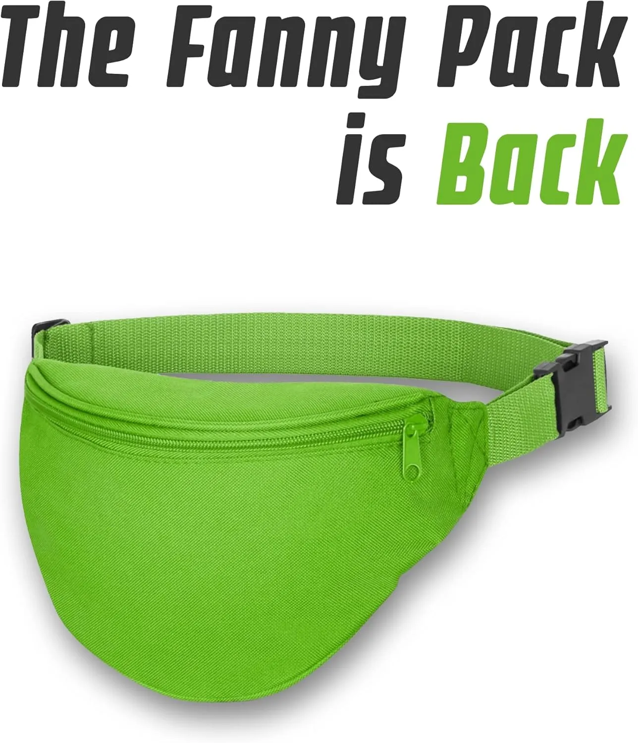 BuyAgain Fanny Pack, Unisex 2 Zipper Quick Release Buckle Travel Sport Running Waist Fanny Pack For Women Men