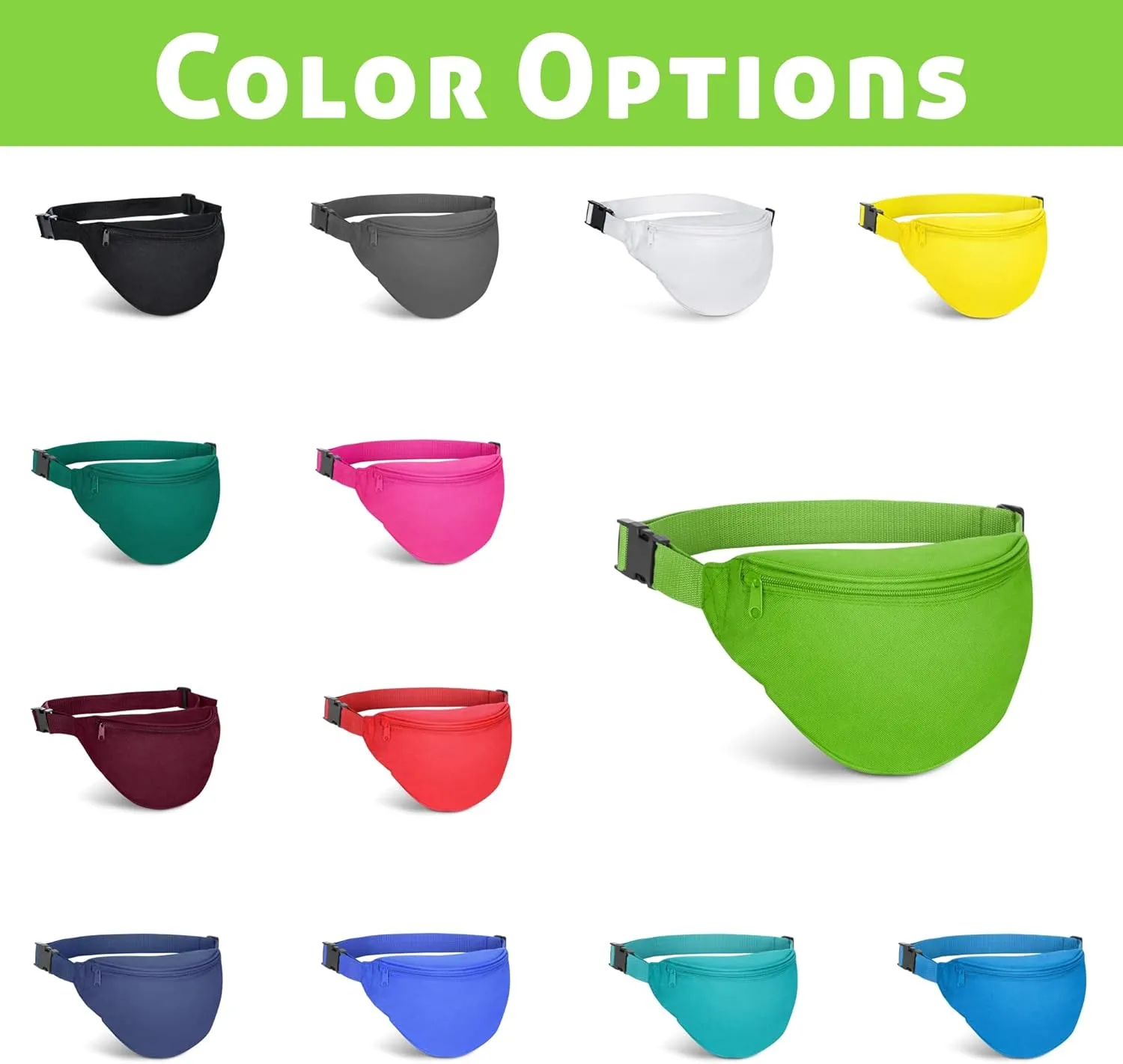 BuyAgain Fanny Pack, Unisex 2 Zipper Quick Release Buckle Travel Sport Running Waist Fanny Pack For Women Men