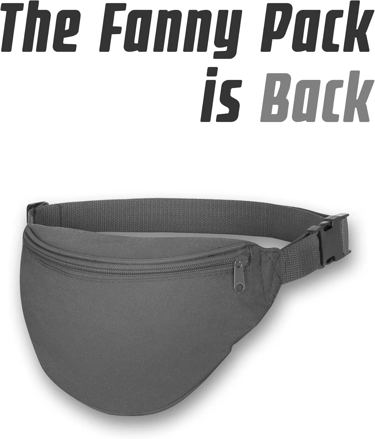 BuyAgain Fanny Pack, Unisex 2 Zipper Quick Release Buckle Travel Sport Running Waist Fanny Pack For Women Men