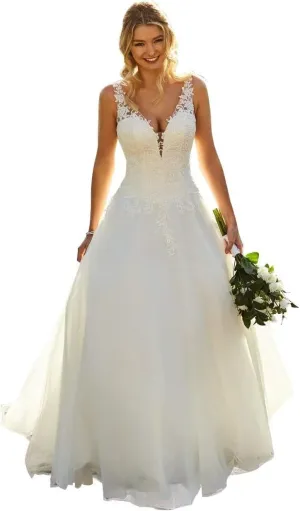 Cadoly Modest Long Sleeve Wedding Dresses for Bride 2025 Fall Women's Ball Gown A-lineTulle Lace Applique Bridal Gown