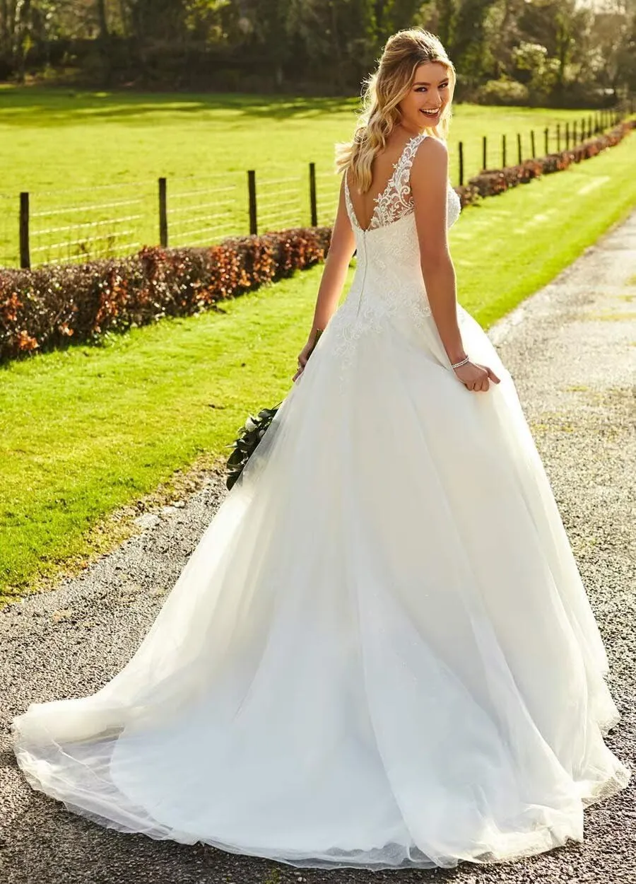 Cadoly Modest Long Sleeve Wedding Dresses for Bride 2025 Fall Women's Ball Gown A-lineTulle Lace Applique Bridal Gown