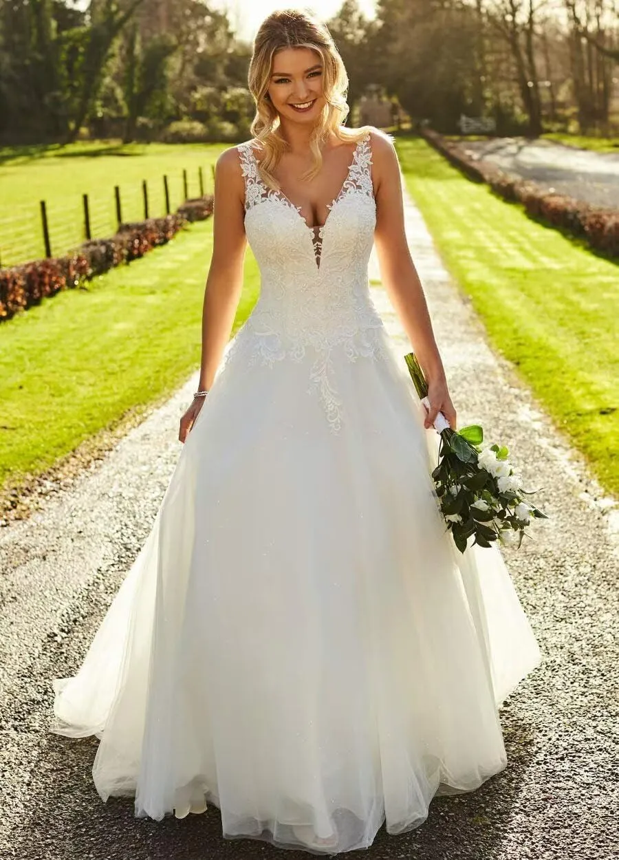 Cadoly Modest Long Sleeve Wedding Dresses for Bride 2025 Fall Women's Ball Gown A-lineTulle Lace Applique Bridal Gown