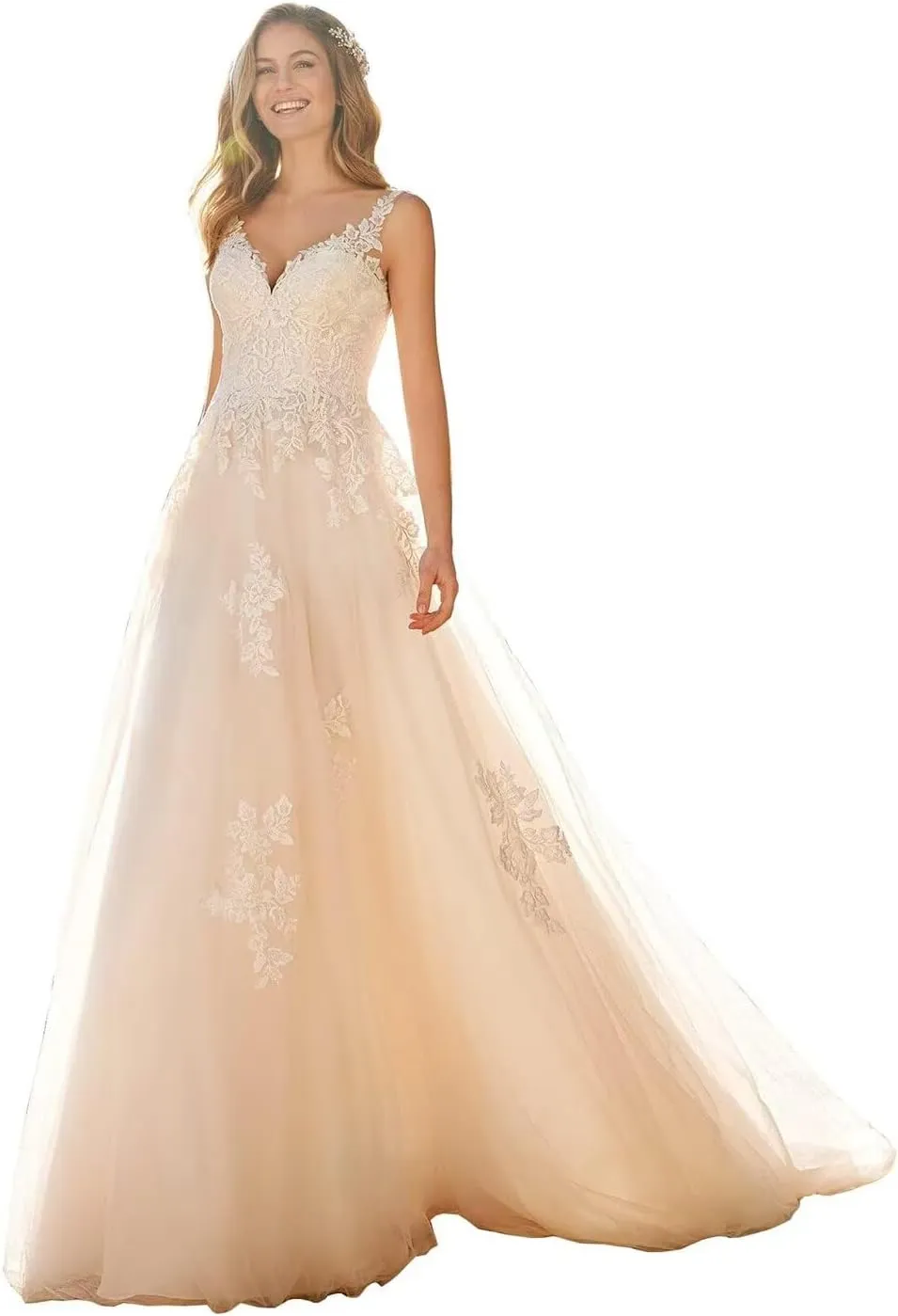 Cadoly Modest Long Sleeve Wedding Dresses for Bride 2025 Fall Women's Ball Gown A-lineTulle Lace Applique Bridal Gown