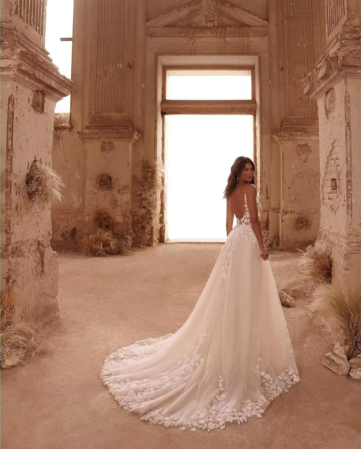 Cadoly Modest Long Sleeve Wedding Dresses for Bride 2025 Fall Women's Ball Gown A-lineTulle Lace Applique Bridal Gown
