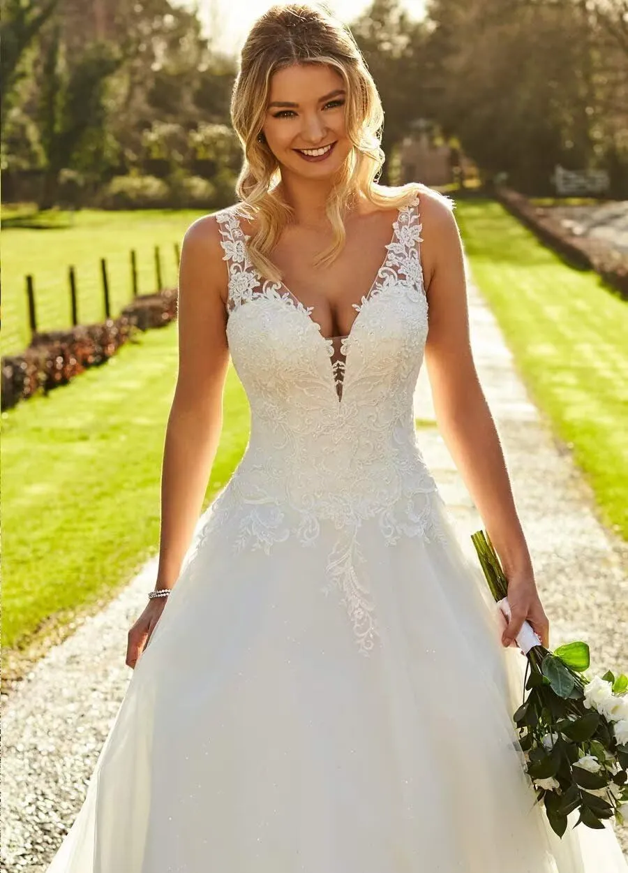 Cadoly Modest Long Sleeve Wedding Dresses for Bride 2025 Fall Women's Ball Gown A-lineTulle Lace Applique Bridal Gown