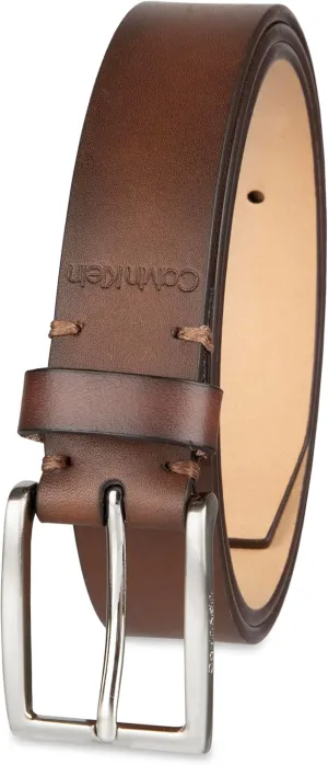 Calvin Klein Men's Modern Dress Minimalist Belt with Classic Harness Buckle