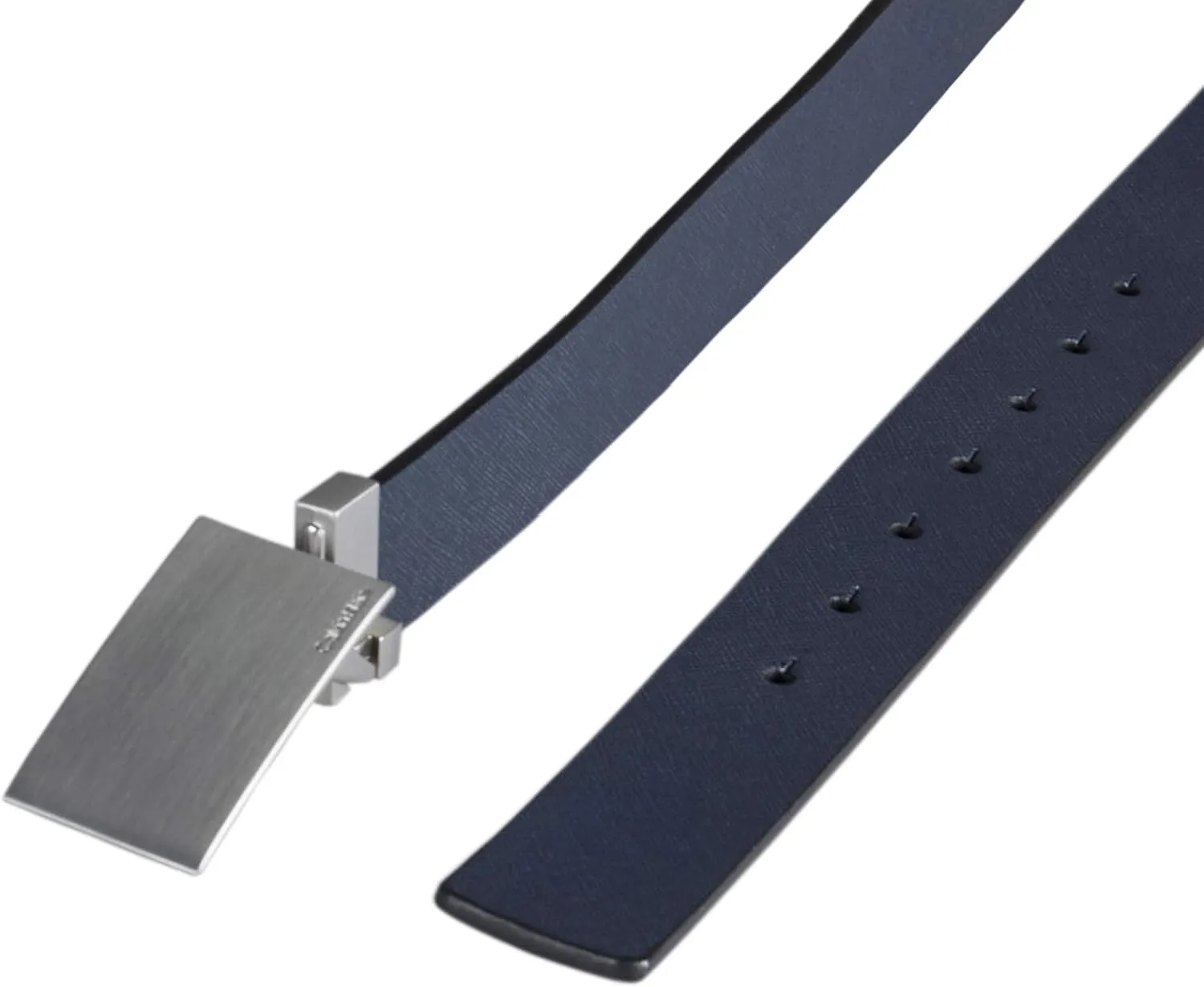 Calvin Klein Men's Two-In-One Reversible Modern Plaque Buckle Dress Belt