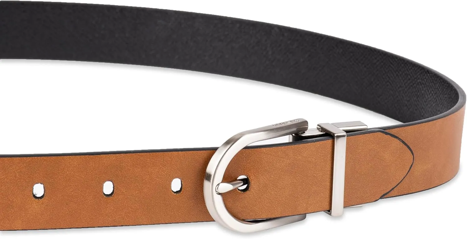 Calvin Klein Women's Two-in-One Reversible Dress Casual Belts for Jeans, Trousers and Dresses