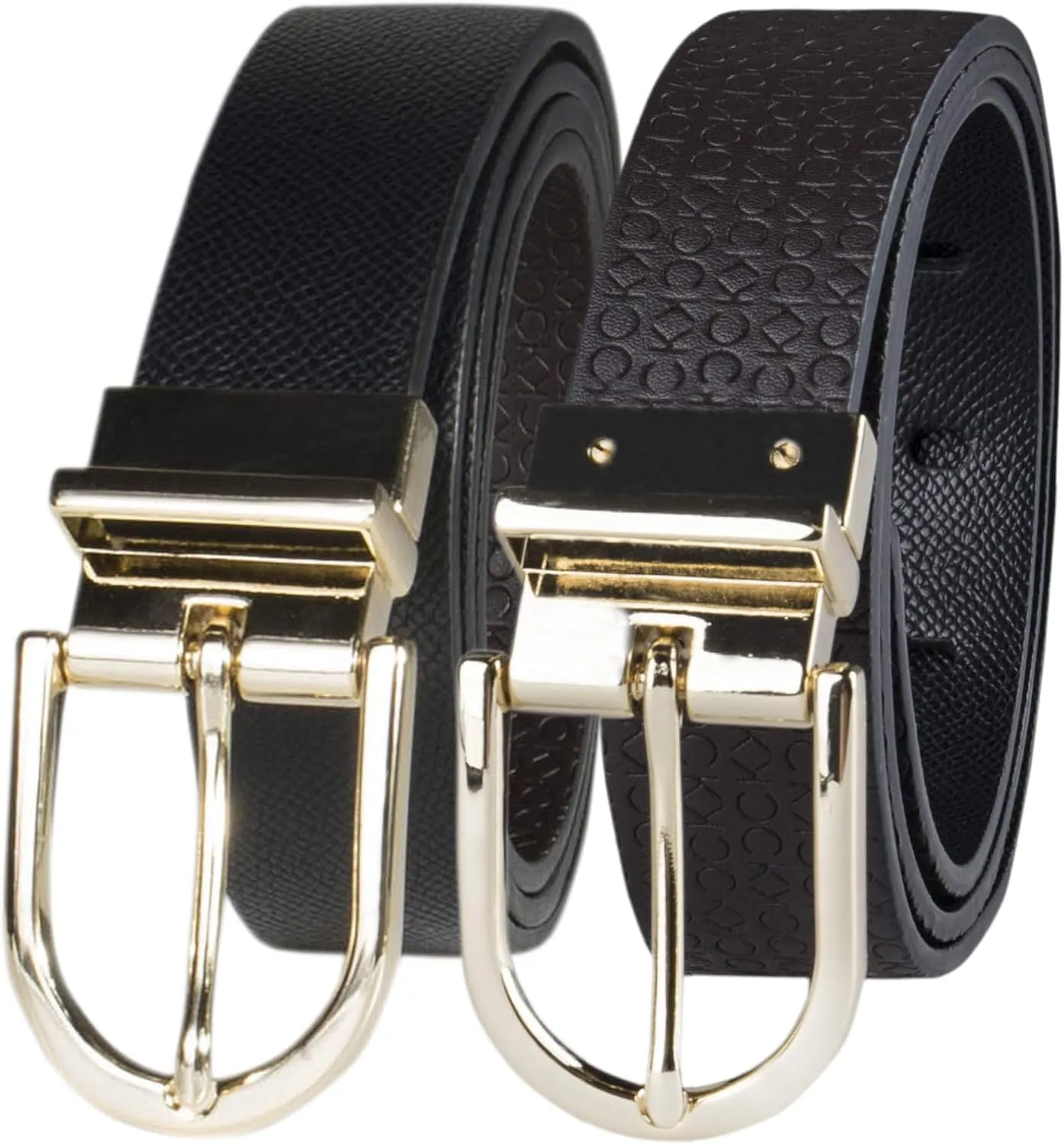 Calvin Klein Women's Two-in-One Reversible Dress Casual Belts for Jeans, Trousers and Dresses