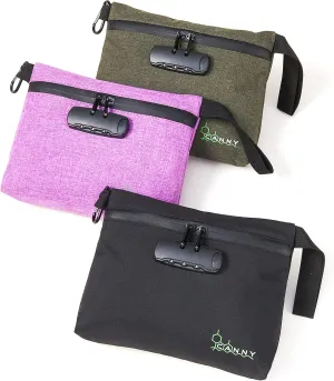 CANNY Smell Proof Bag Pouch – Large Smell Eliminating Travel Pouch. Smell Proof Bag with Lock – Odor Proof Stash Case Container with Bamboo Charcoal and Activated Carbon (Purple)