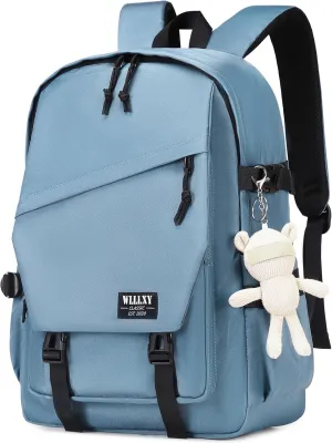 Caoroky knight College School Bag for Men Women Laptop Backpack 15.6 Inch Anti Theft Travel Daypack Large Elementary Middle High Bookbags for Teens Girls Boys Students-Medium,Grey
