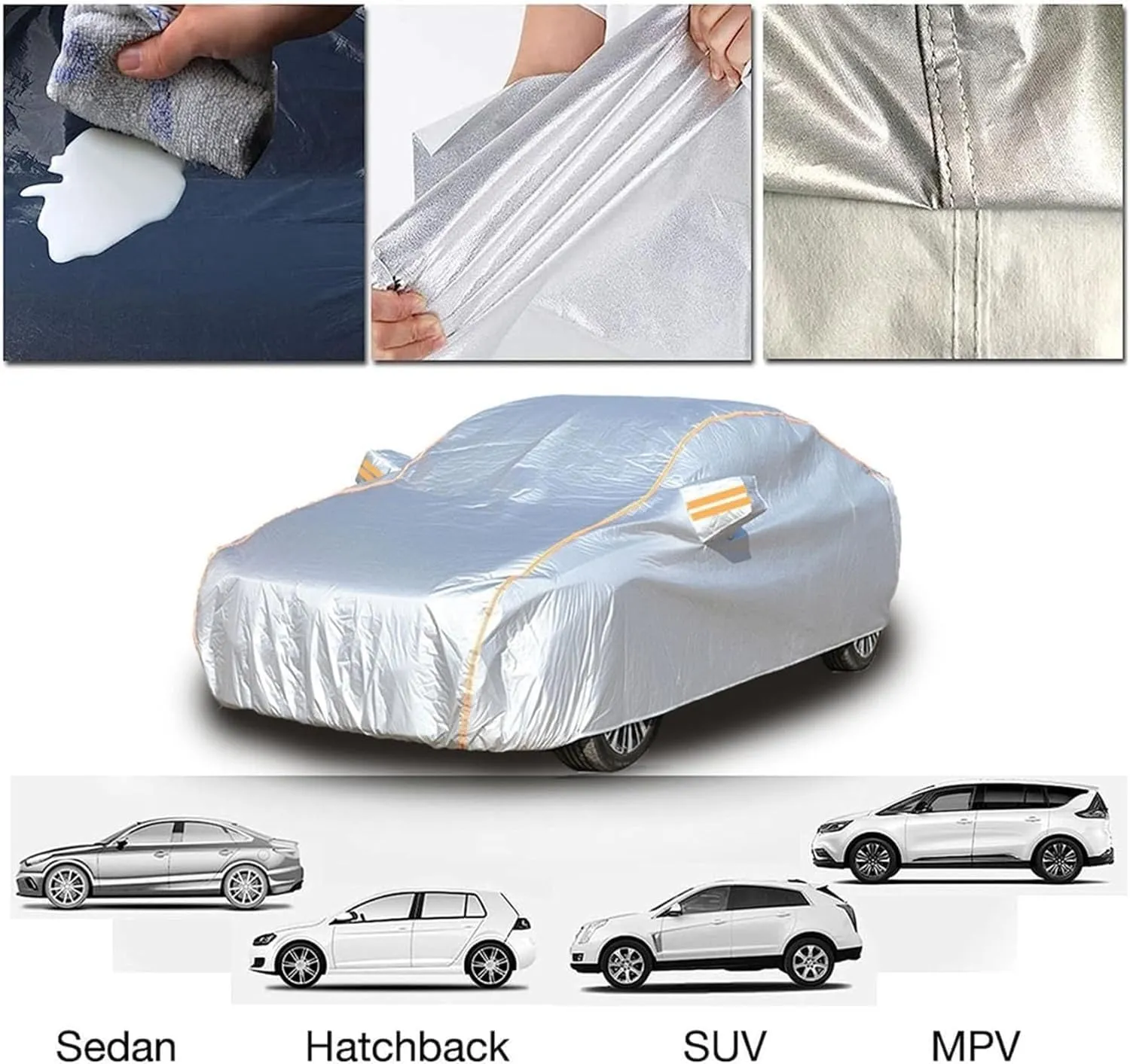 Car Cover for DeTomaso Pantera 1971-1974, Car Protective Cover for Snow rain uv Wind, Oxford Cloth Anti-Scratch with Zipper Full Cover for Summer Winter Garage