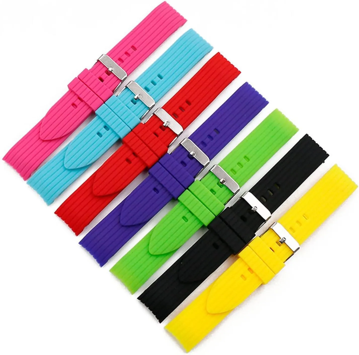 CAREG Men's Silicone Strap 20mm Pin Buckle Watch Accessories Sports Waterproof Rubber Strap Female Bracelet Watch Band Durable