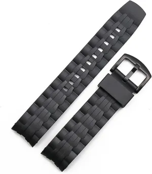 CAREG Rubber Strap Men's Pin Buckle Watch Accessories 22mm Compatible With Casio CASIO EF-550 Sports Waterproof Silicone Strap Women Watch Band Durable