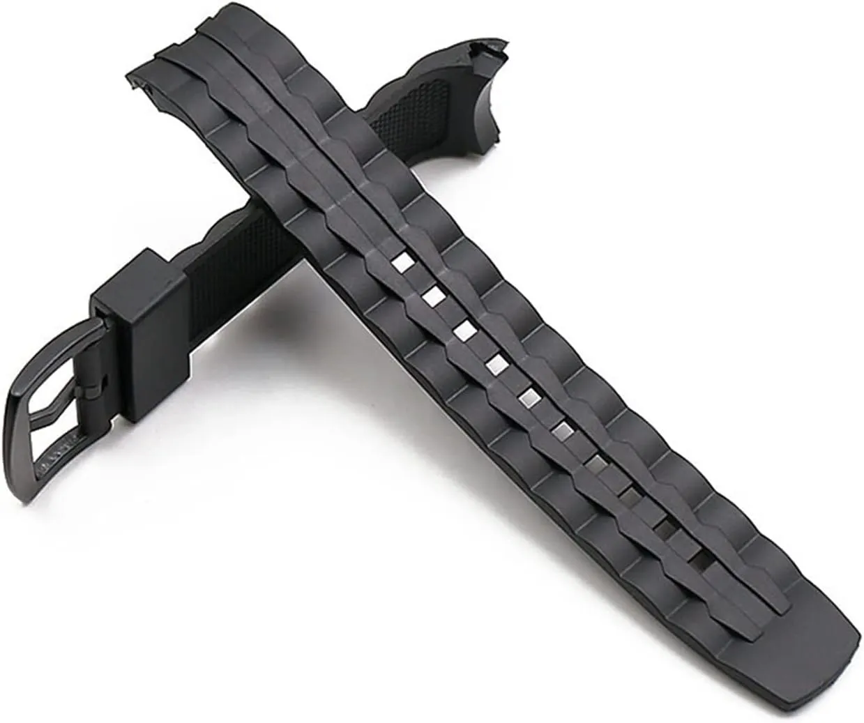 CAREG Rubber Strap Men's Pin Buckle Watch Accessories 22mm Compatible With Casio CASIO EF-550 Sports Waterproof Silicone Strap Women Watch Band Durable
