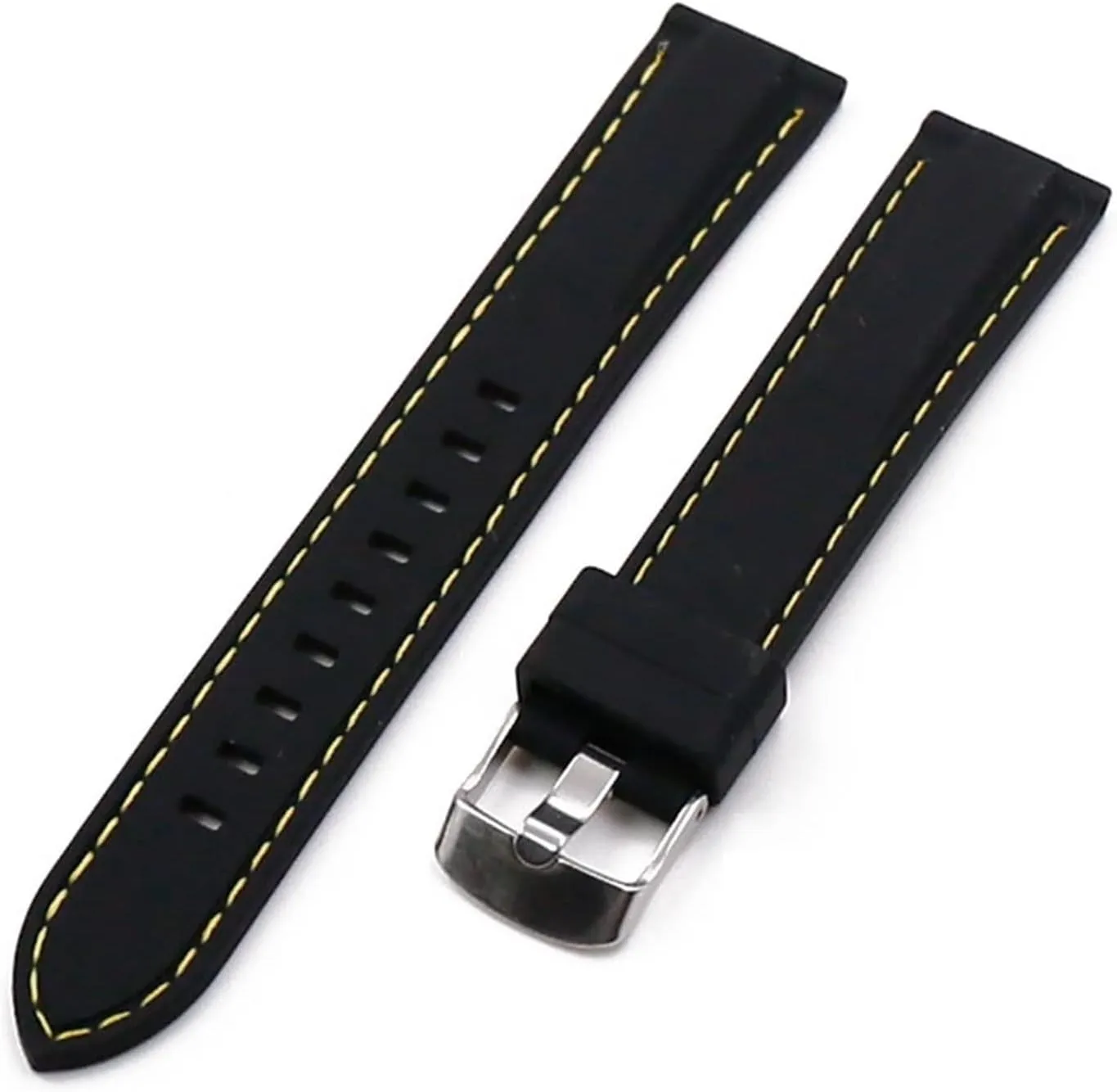 CAREG Silicone Strap Men's Pin Buckle 18mm20mm22mm24mm26mm Watch Accessories Watch Men Sport Watch Band Waterproof Rubber Strap Women Durable