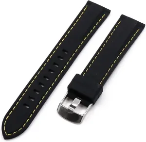 CAREG Silicone Strap Men's Pin Buckle 18mm20mm22mm24mm26mm Watch Accessories Watch Men Sport Watch Band Waterproof Rubber Strap Women Durable