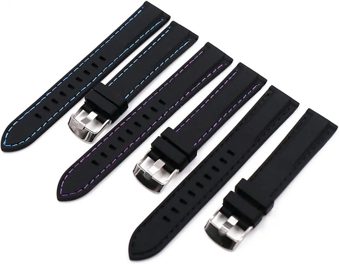 CAREG Silicone Strap Men's Pin Buckle 18mm20mm22mm24mm26mm Watch Accessories Watch Men Sport Watch Band Waterproof Rubber Strap Women Durable