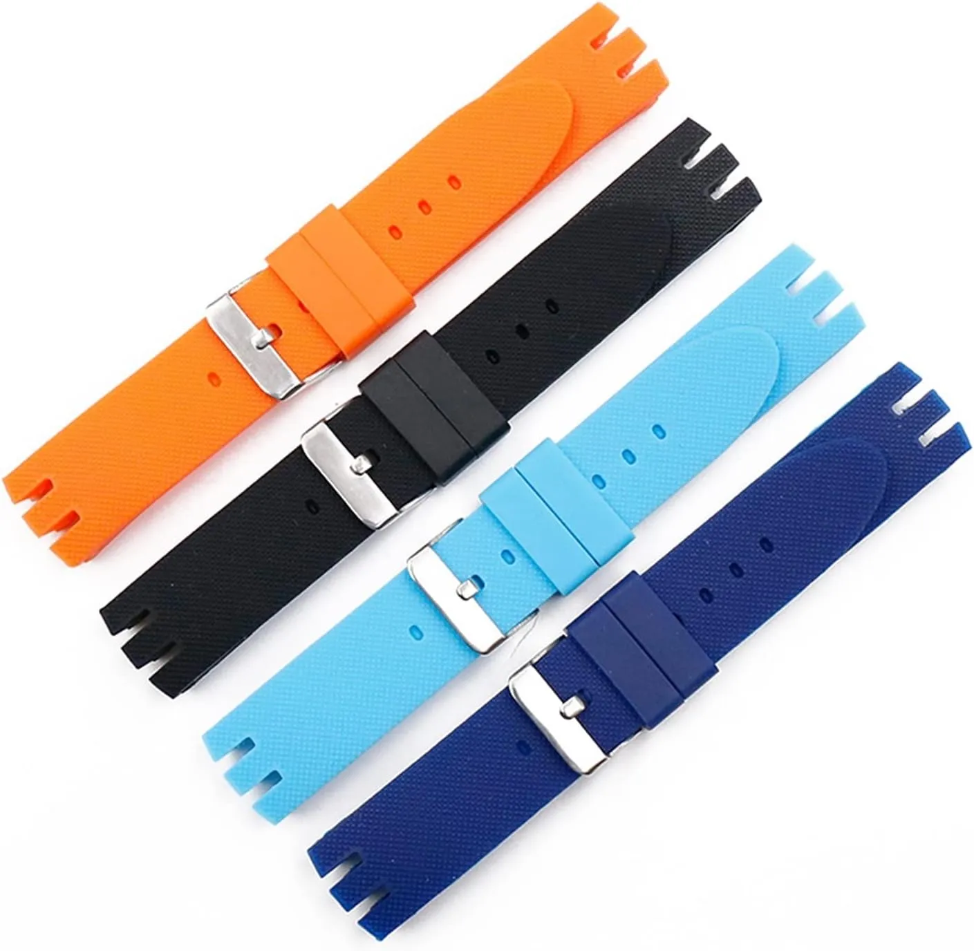 CAREG Watch Accessories Pin Buckle Silicone Strap Women Suitable Compatible With Swatch YTS401 402 409 713 YTB400 Rubber Strap Men Watch Band Durable